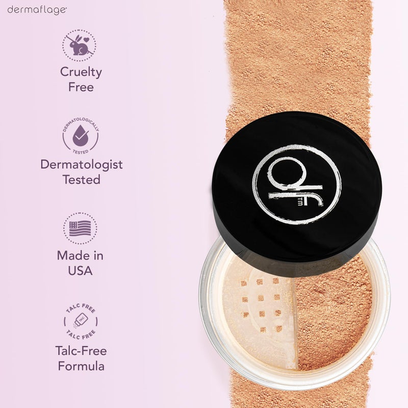 Dermaflage Mineral Powder Foundation - Full Coverage, Talc-Free & Lasting Matte Finish - Natural Ingredients with Antioxidants - Safe for Sensitive Skin & Made in USA - Bronze Medium - Image 5